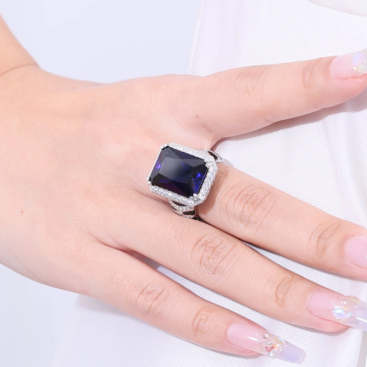 GEM'S BALLET Leopard Print Blue Sapphire Ring – Bold Statement Jewelry