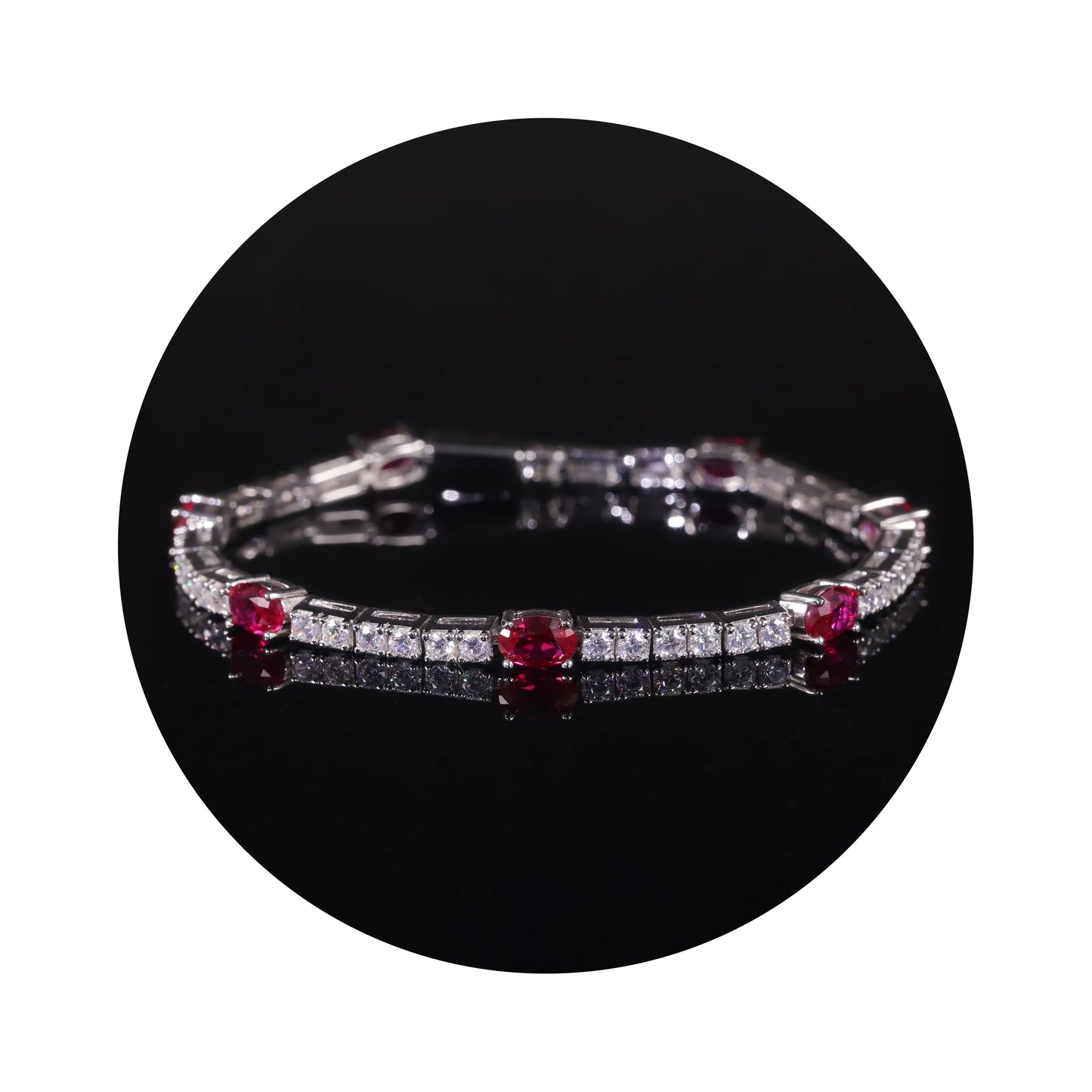 GEM'S BALLET Lab-Grown Ruby Tennis Bracelet – A Timeless Statement of Elegance