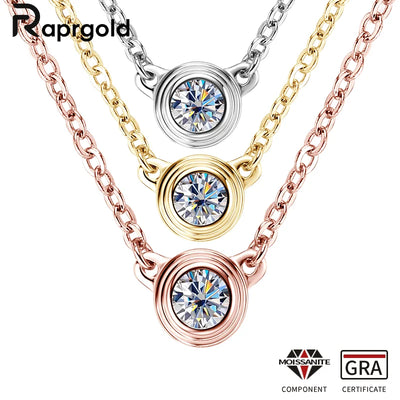 LumiGlow 3mm Moissanite Silver Pendant Necklace
