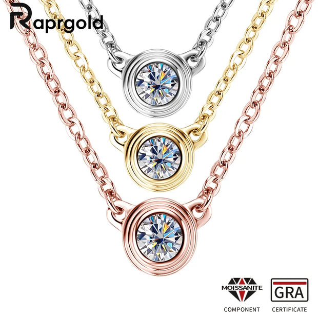 LumiGlow 3mm Moissanite Silver Pendant Necklace