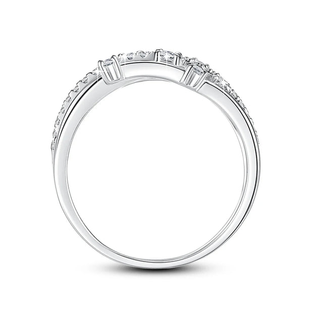 Szjinao Brand Trendy  Moissanite Ring Eternity Wedding Band Solid 925 Silver Rings For Women Jewelry Engagement Gift Dropship