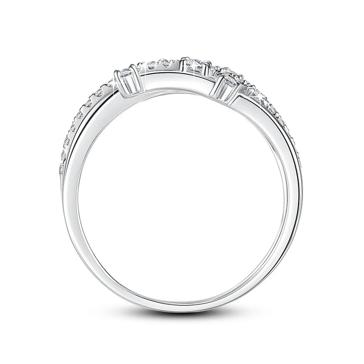 Szjinao Brand Trendy  Moissanite Ring Eternity Wedding Band Solid 925 Silver Rings For Women Jewelry Engagement Gift Dropship