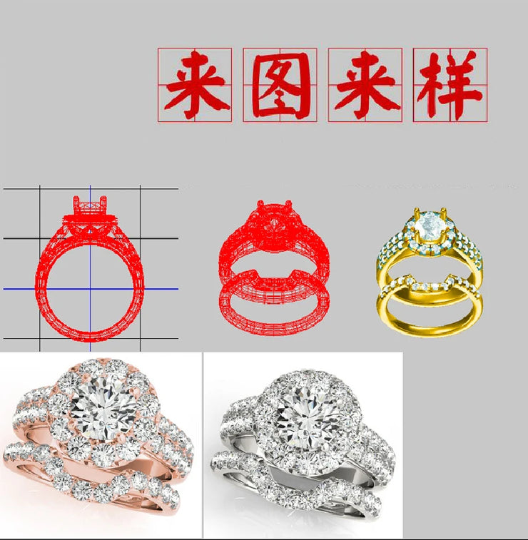 COSFIX 2023 Moissanite Diamond Rings For Couple 1ct Round Cut Women Moissanite Diamond Ring Wedding Moissanite Rings For Men