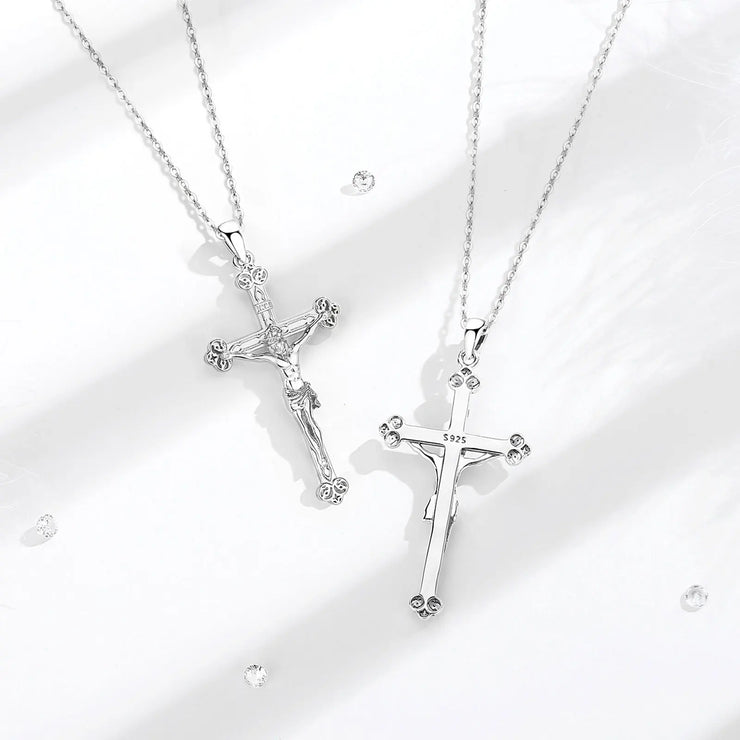 Eudora 925 Sterling Silver Jesus Pendant Necklace
