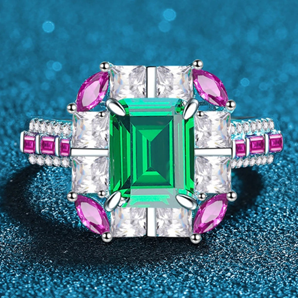 Wong Rain Vintage Emerald & High Carbon Diamond Ring