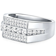 Newshe Full Moissanite Wedding Band for Men 925 Sterling Silver Engagement Rings Pave Brilliant Round Eternity Promise Ring