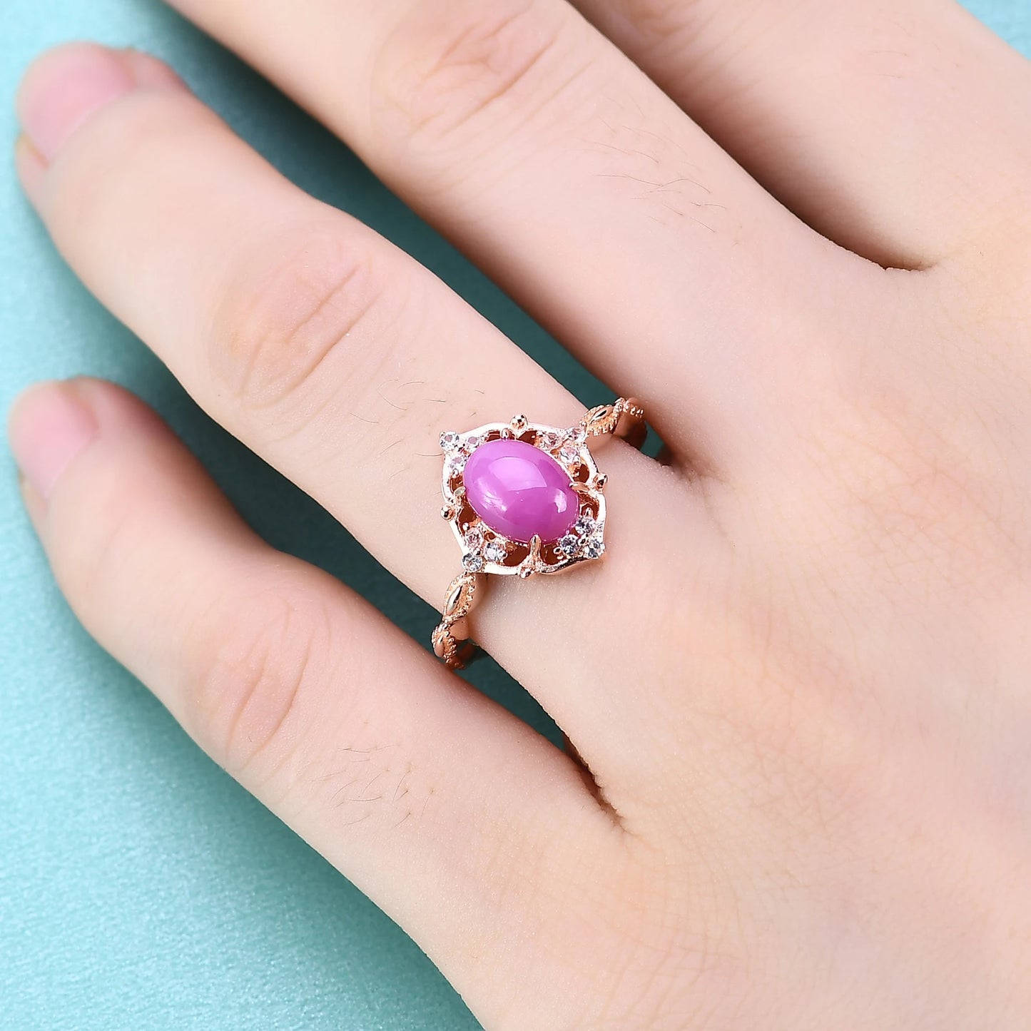 GEM'S BALLET Dainty Blue Lindy Star Sapphire Promise Ring in 925 Sterling Silver Gemstone Vintage Ring Mothers Day Gifts