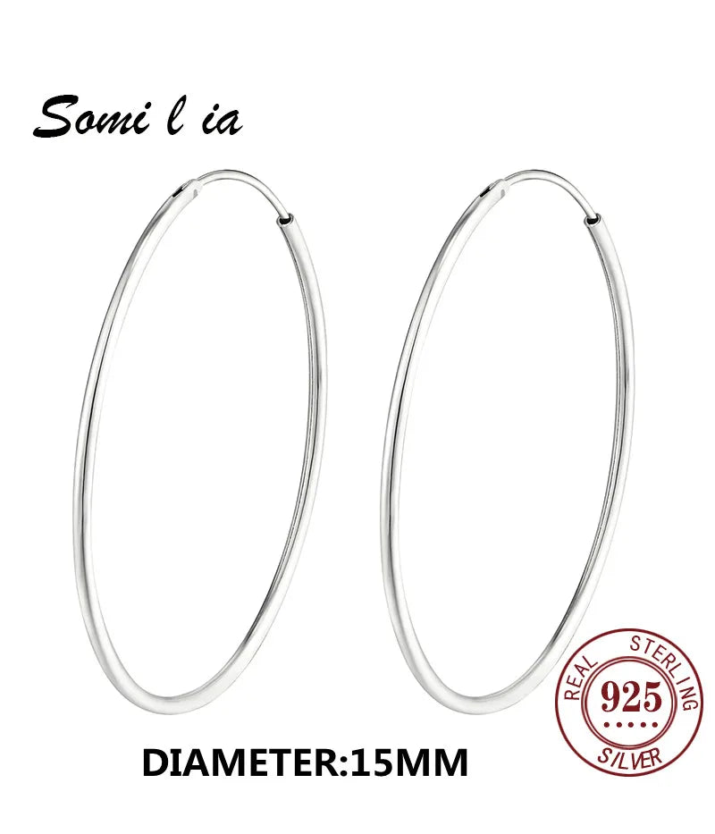 SOMILIA Platinum Big Hoop Earrings – Elegant & Versatile