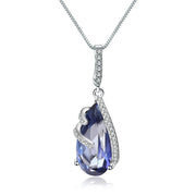GEM'S BALLET 17.8Ct Natural Iolite Blue Mystic Quartz 925 Sterling Silver Vintage Necklaces & Pendants For Women Fine Jewelry
