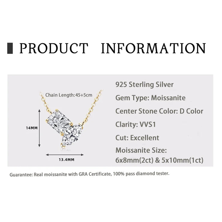 GRA Certified Moissanite Geometric Pendant – Timeless Elegance