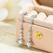 FEOBUR 3CT Moissanite Drop Earrings - 925 Silver