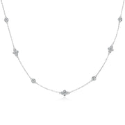 RAPRGOLD Moissanite Pendant Choker Necklaces Collar 925 Sterling Silver Clavicle Chain Necklace For Women Jewellry Wedding Gifts
