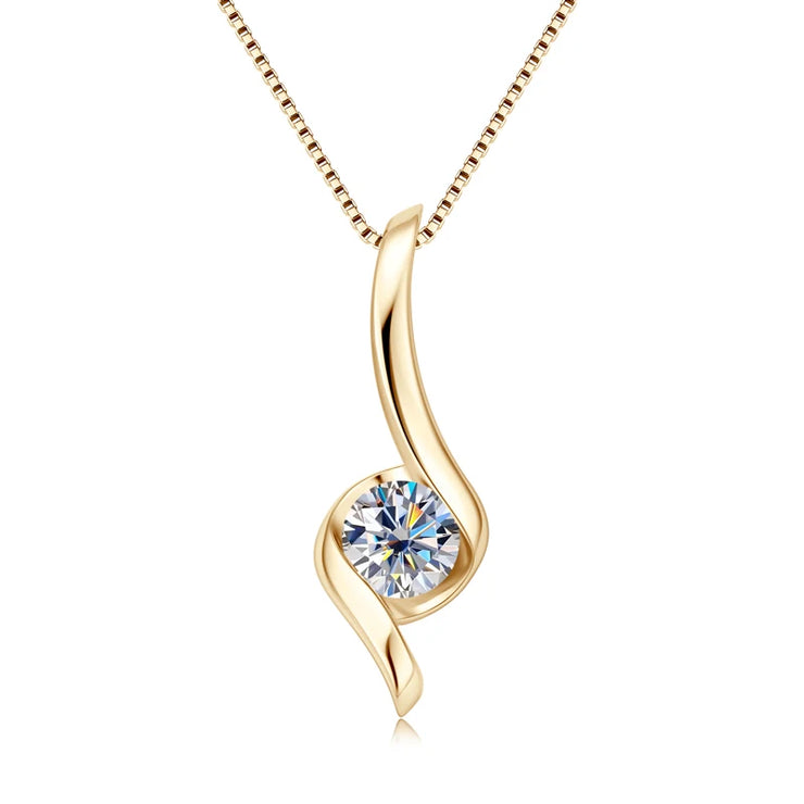 Timeless Brilliance – RAPRGOLD Moissanite Sterling Silver Pendant Necklace