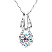 RAPRGOLD 2.0CT Moissanite Classic Pendant Necklace