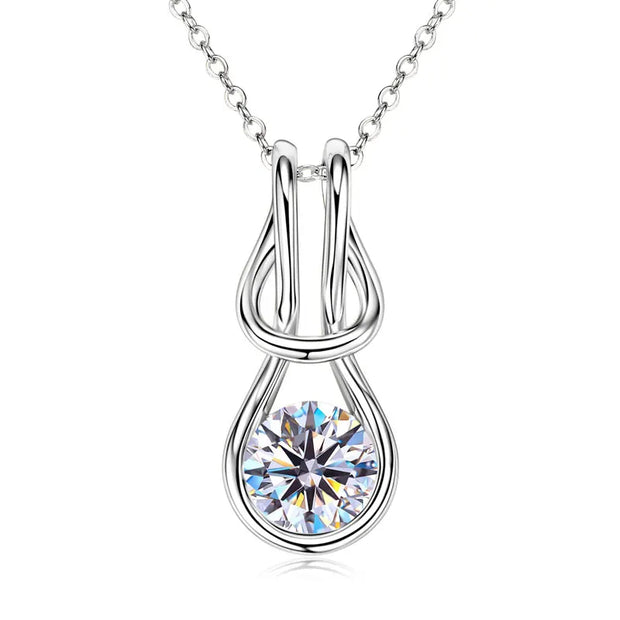 RAPRGOLD 2.0CT Moissanite Classic Pendant Necklace
