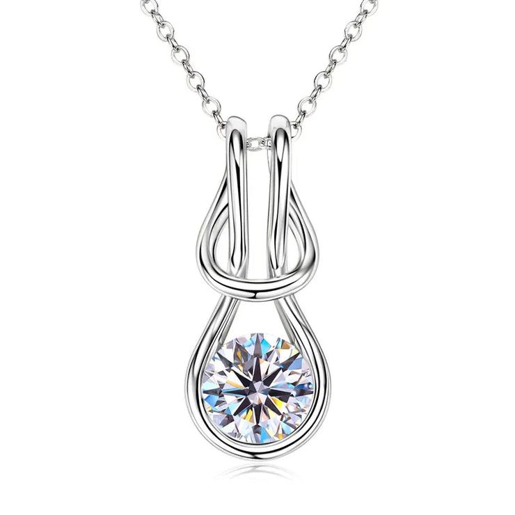RAPRGOLD 2.0CT Moissanite Classic Pendant Necklace