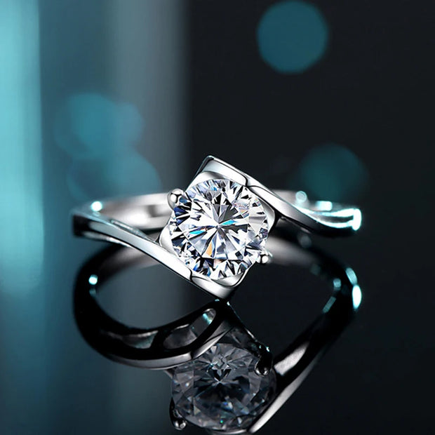 COSFIX 2023 Moissanite Diamond Rings For Couple 1ct Round Cut Women Moissanite Diamond Ring Wedding Moissanite Rings For Men