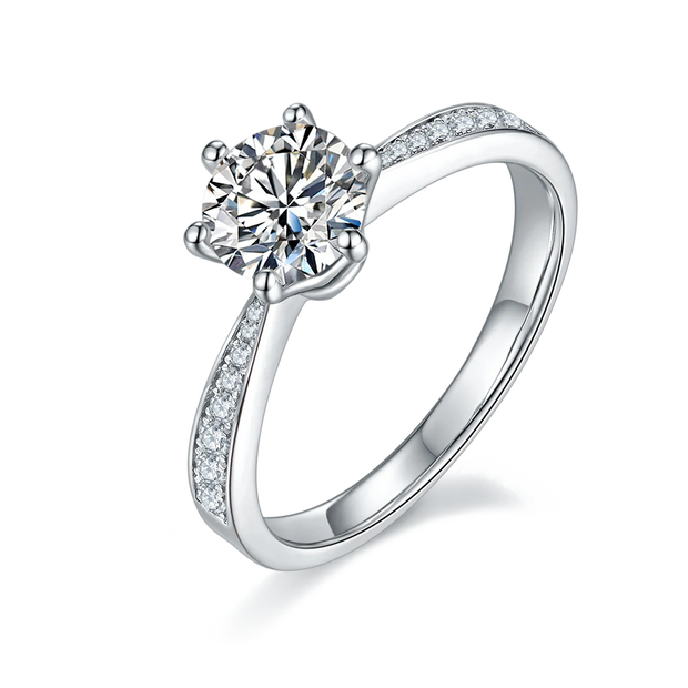 GEM'S BALLET Gold & Silver Moissanite Engagement Ring