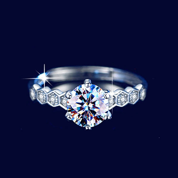 COSFIX 2023 Moissanite Diamond Rings For Couple 1ct Round Cut Women Moissanite Diamond Ring Wedding Moissanite Rings For Men