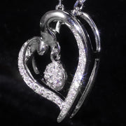 GEM'S BALLET Fine Gold Jewelry Natural Real Heart Diamond 9K 10K 14K 18K Solid Gold Cluster Diamond Necklaces for Women Wedding