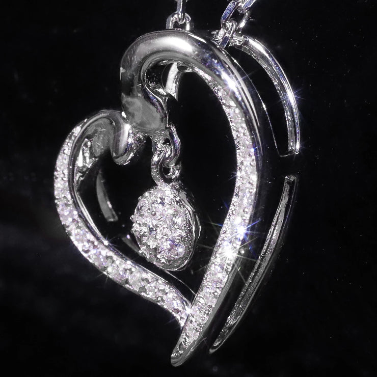 GEM'S BALLET Fine Gold Jewelry Natural Real Heart Diamond 9K 10K 14K 18K Solid Gold Cluster Diamond Necklaces for Women Wedding