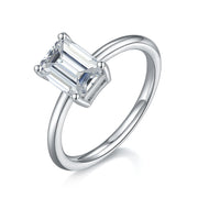 GEM'S BALLET 2ct Emerald Cut Moissanite Ring