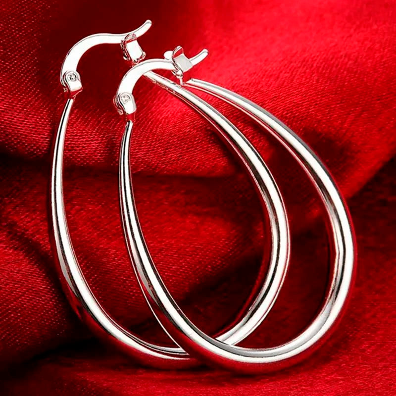 41MM Smooth Circle Big Hoop Earrings For Women Fashion Party Wedding Accessories Jewelry Christmas Gifts