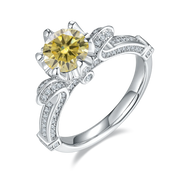 GEM'S BALLET 585 14K 10K 18K Gold 925 Silver Ring 1Ct D Color Antique Style Round Moissanite Engagement Ring For Women Wedding