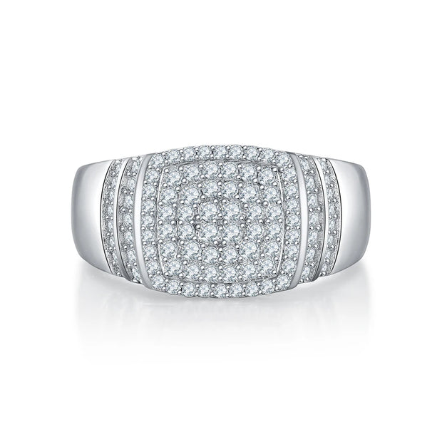 GEM'S BALLET Moissanite Men's Ice Out Ring – Bold & Sophisticated