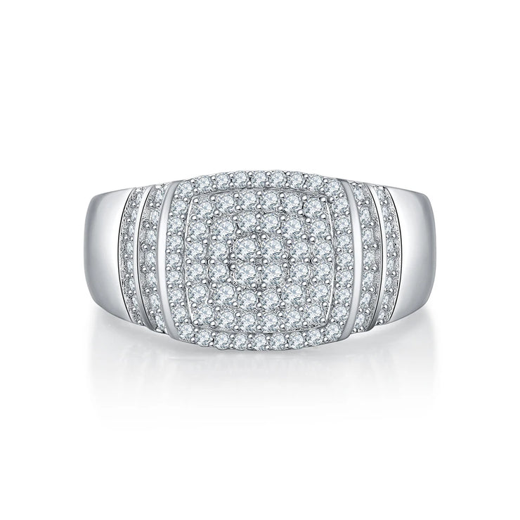 GEM'S BALLET Moissanite Men's Ice Out Ring – Bold & Sophisticated