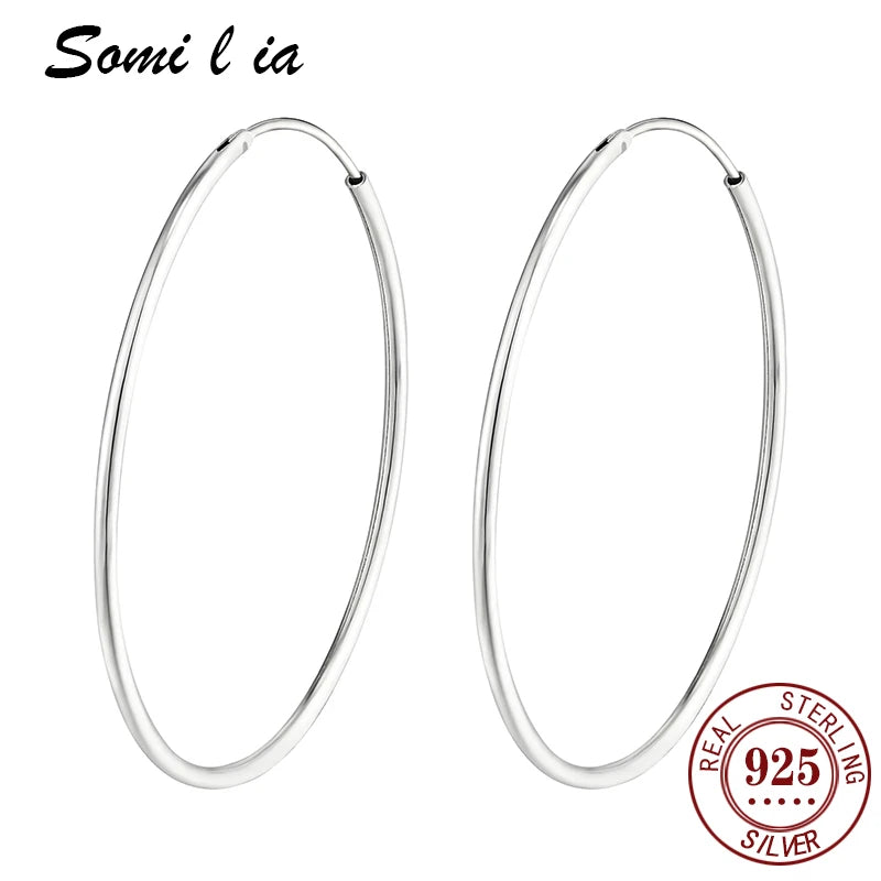 SOMILIA Platinum Big Hoop Earrings – Elegant & Versatile