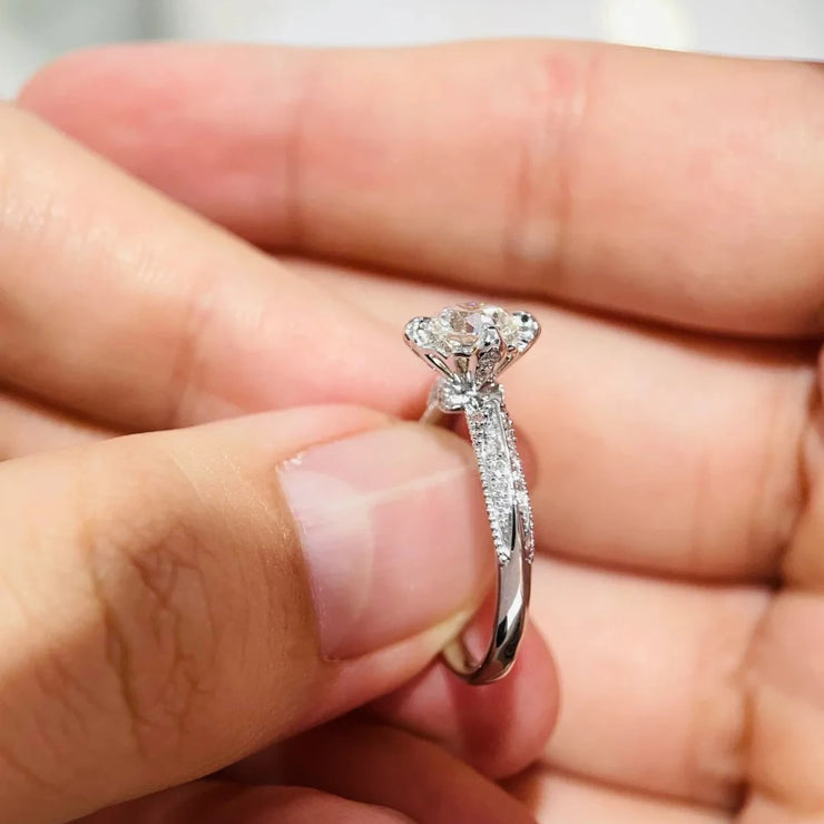 BXINY Luxury 1Carat Moissanite Ring 100% S925 Silver D Color