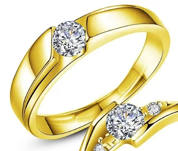 925 Silver Moissanite Couple Rings Wedding Engagement Bands for his and hers engagement bands Moissanite rings open and adjustab