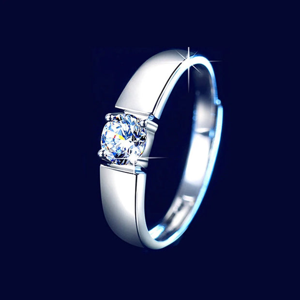 COSFIX 2023 Moissanite Diamond Rings For Couple 1ct Round Cut Women Moissanite Diamond Ring Wedding Moissanite Rings For Men