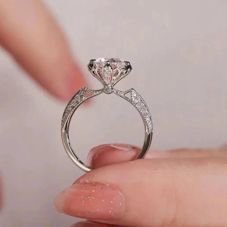 BXINY Luxury 1Carat Moissanite Ring 100% S925 Silver D Color