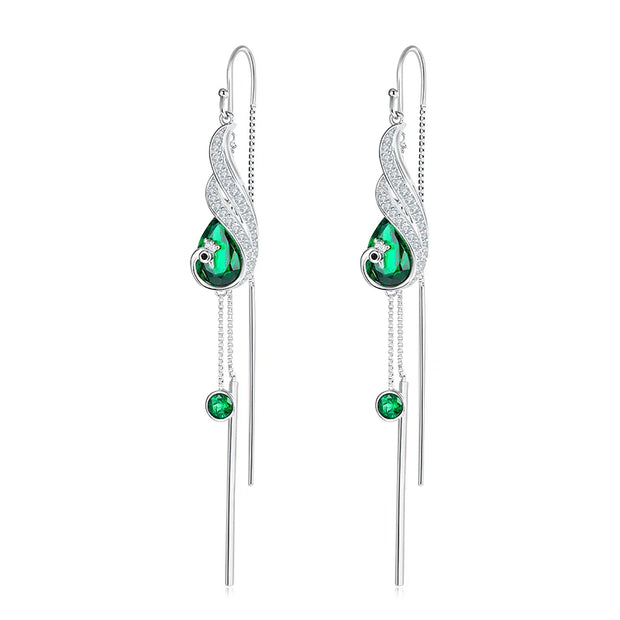 Lab Grown Emerald Drop Earrings