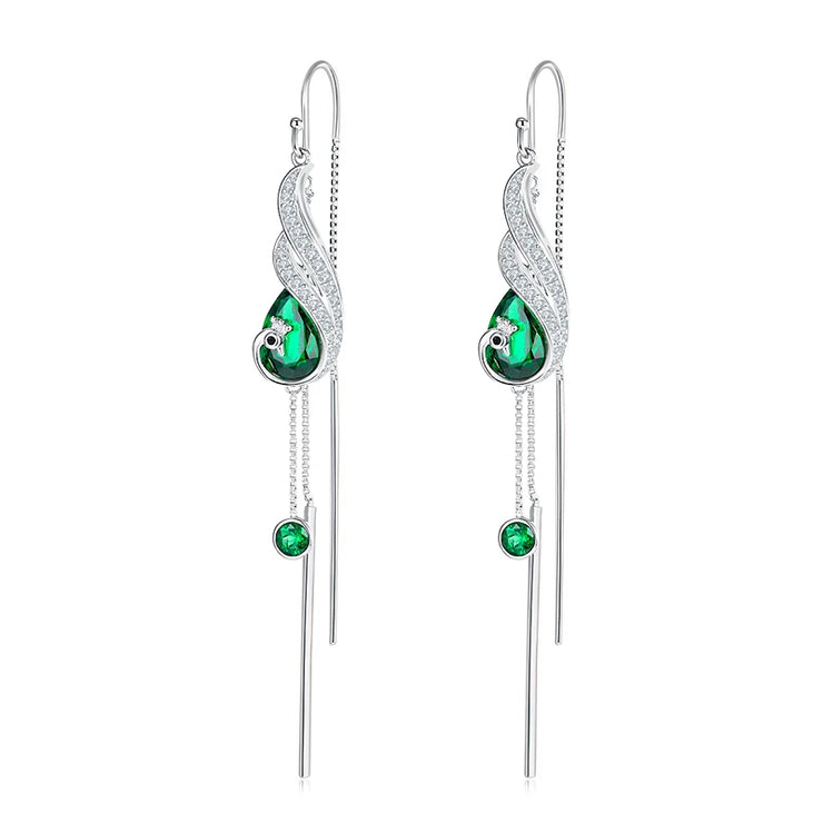 Lab Grown Emerald Drop Earrings