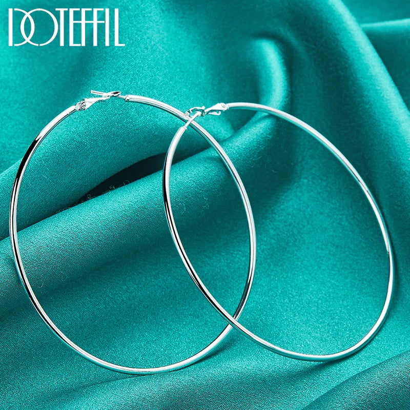 DOTEFFIL 925 Sterling Silver Hoop Earrings – A Timeless Classic