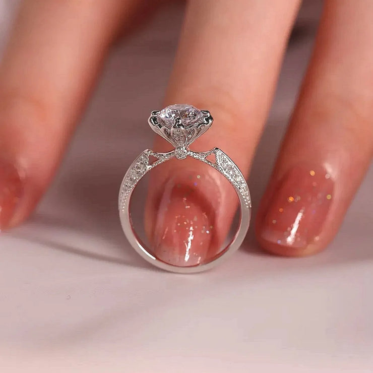 BXINY Luxury 1Carat Moissanite Ring 100% S925 Silver D Color