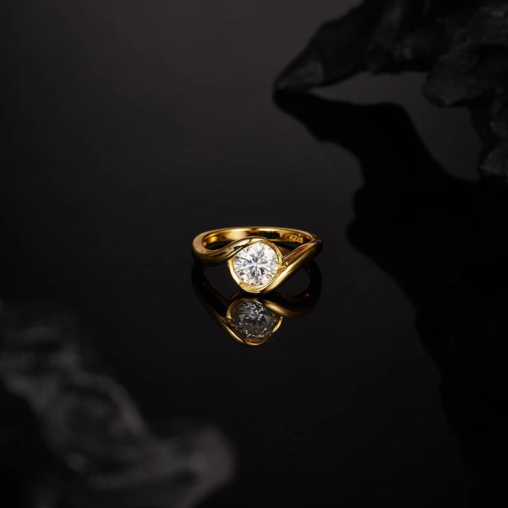 1pc s925 sterling silver with 1ct moissanite, comma ring, high end atmosphere for men and women. | Gifts for Mother | Gifts for