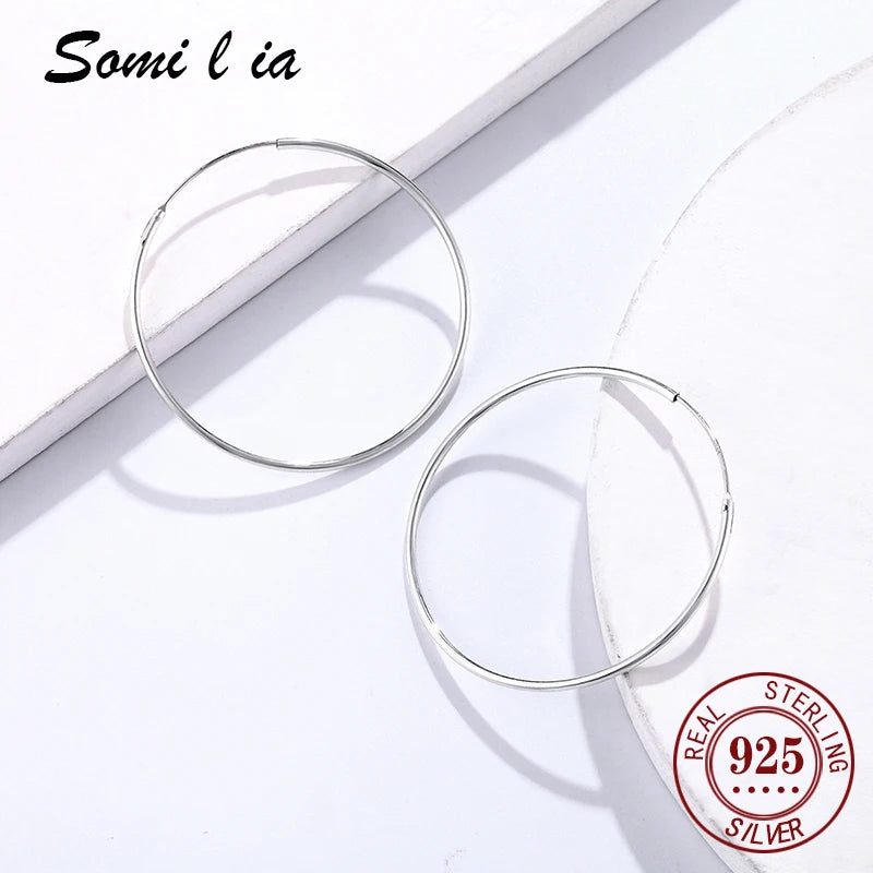 SOMILIA Platinum Big Hoop Earrings – Elegant & Versatile