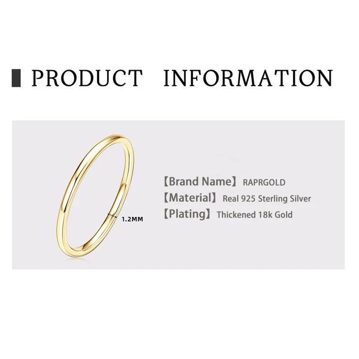 Sterling Silver 18K Gold Plated Thin Ring