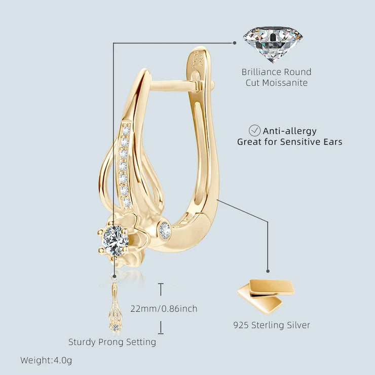 Sterling Silver Moissanite Hoop Earrings – Timeless Sparkle & Elegance