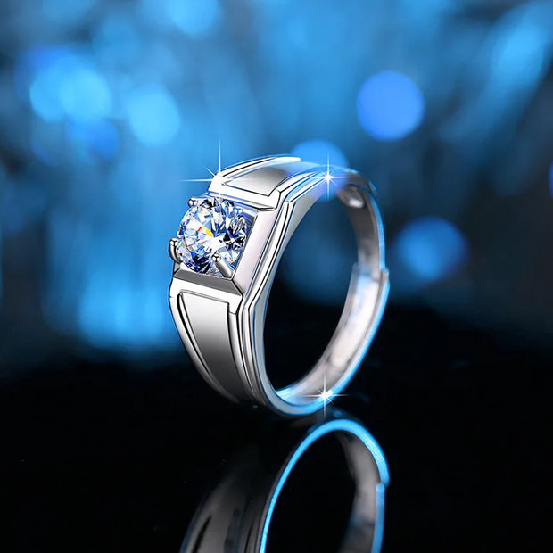 COSFIX 2023 Moissanite Diamond Rings For Couple 1ct Round Cut Women Moissanite Diamond Ring Wedding Moissanite Rings For Men