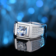 COSFIX 2023 Moissanite Diamond Rings For Couple 1ct Round Cut Women Moissanite Diamond Ring Wedding Moissanite Rings For Men