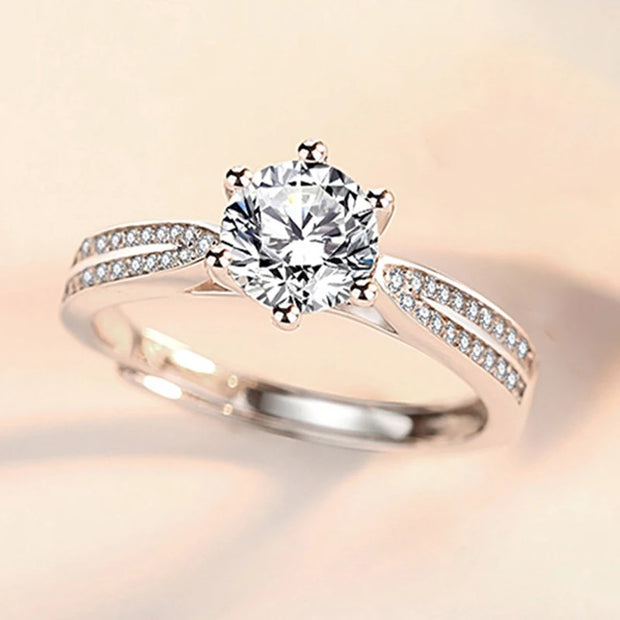 COSFIX 2023 Moissanite Diamond Rings For Couple 1ct Round Cut Women Moissanite Diamond Ring Wedding Moissanite Rings For Men
