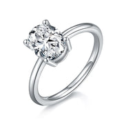 GEM'S BALLET 2ct Emerald Cut Moissanite Ring