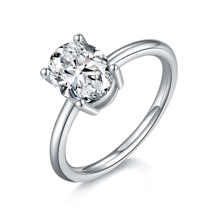 GEM'S BALLET 2ct Emerald Cut Moissanite Ring
