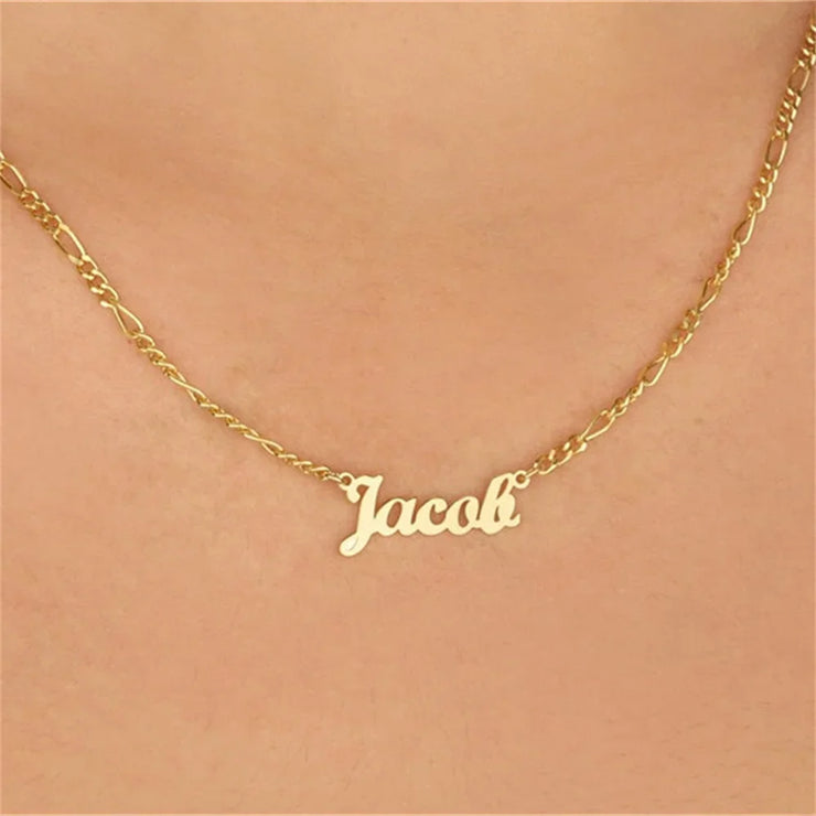 Jewelry Name Custom Necklaces for Men Nameplate Jewelry Stainless Steel Women Silver Personalized Letter Necklace Gift 2023 New