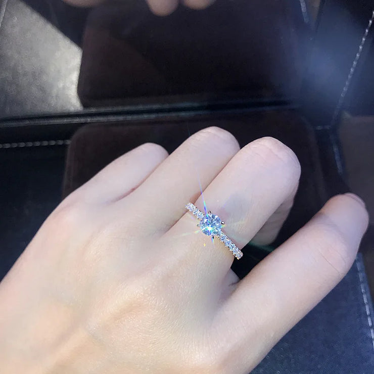 RAPRGOLD GRA Certified Moissanite Promise Ring